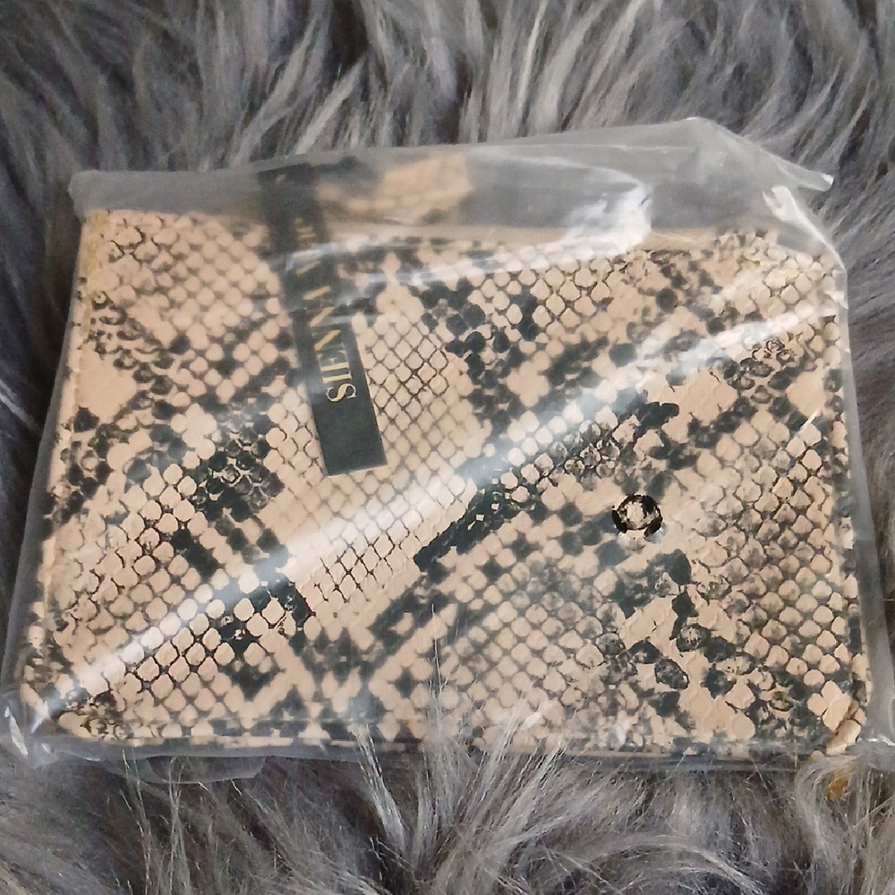 Cream and Black Snakeskin Wallet